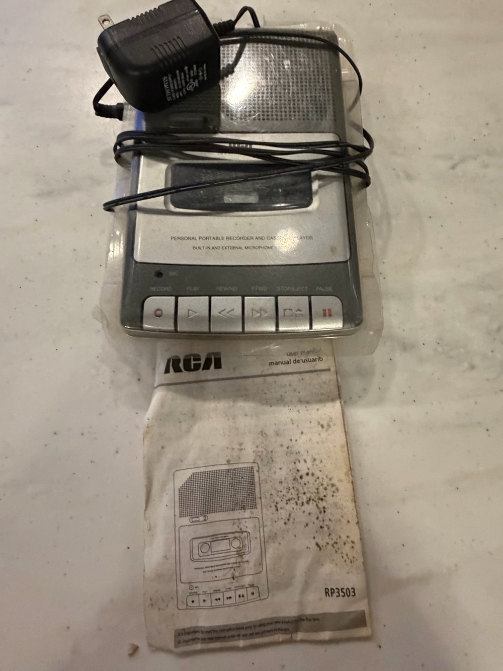 RCA Portable Cassette Player and Recorder — Silver